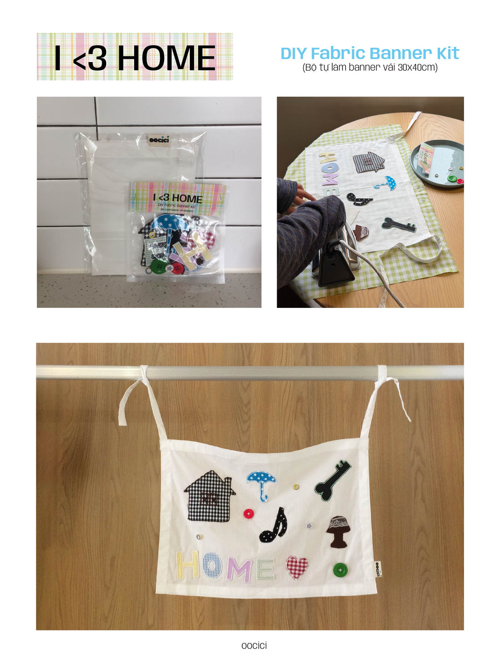 DIY Fabric Banner Kit - Bộ tự làm tranh vải/banner vải