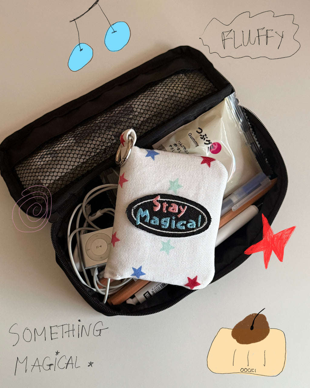 ⋆˚꩜ STAY MAGICAL – Mini Fluffy Card Wallet  