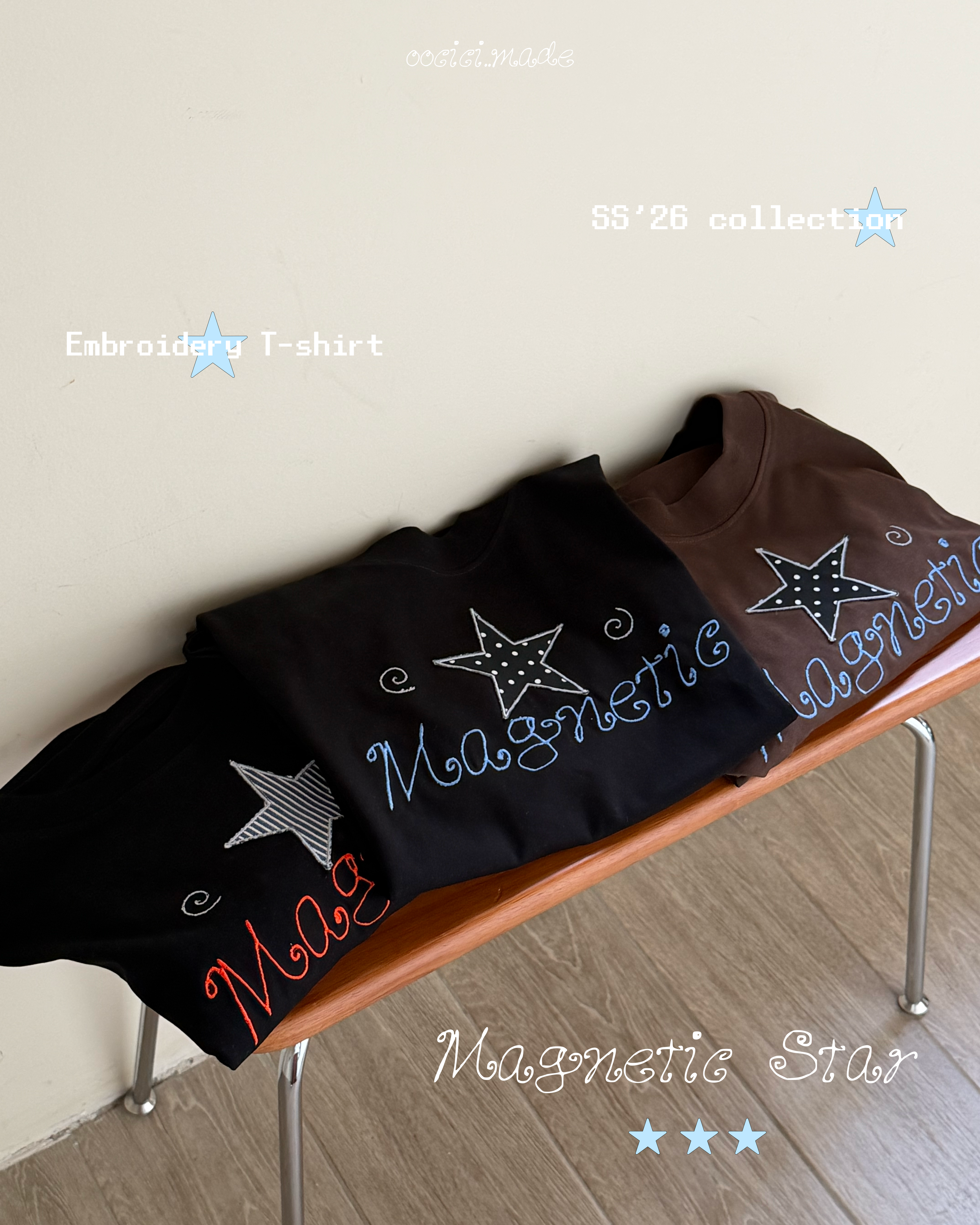 MAGNETIC STAR - EMBROIDERY T-SHIRT -  SS’26 COLLECTION