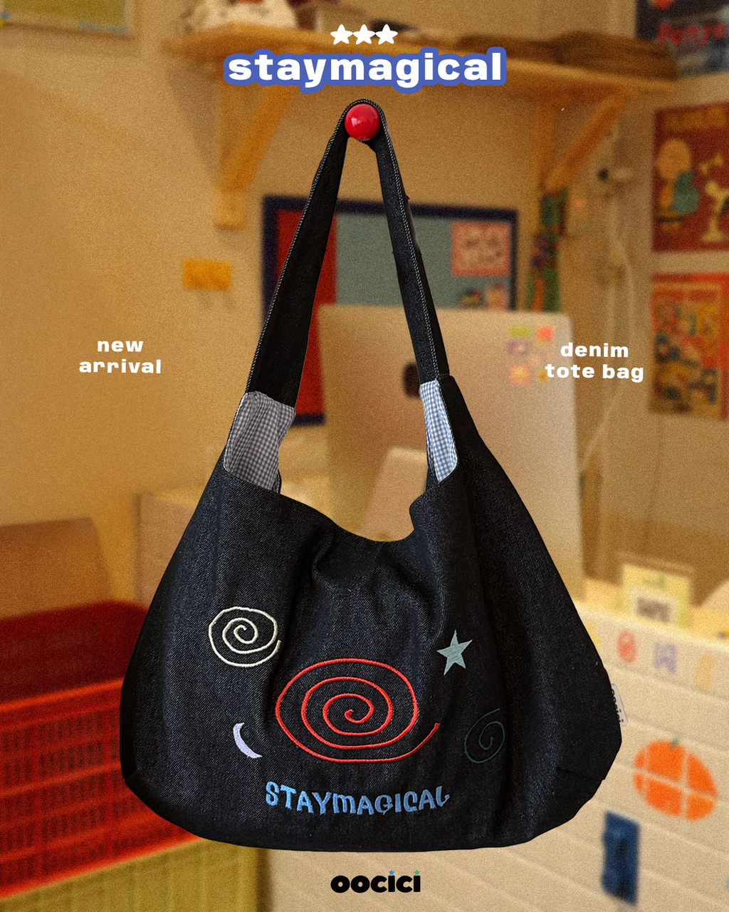 "STAYMAGICAL" - DENIM TOTE BAG