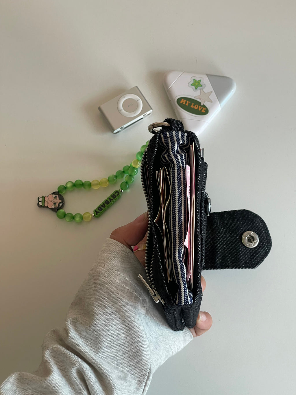 "MONEY MAGNET" DENIM WALLET