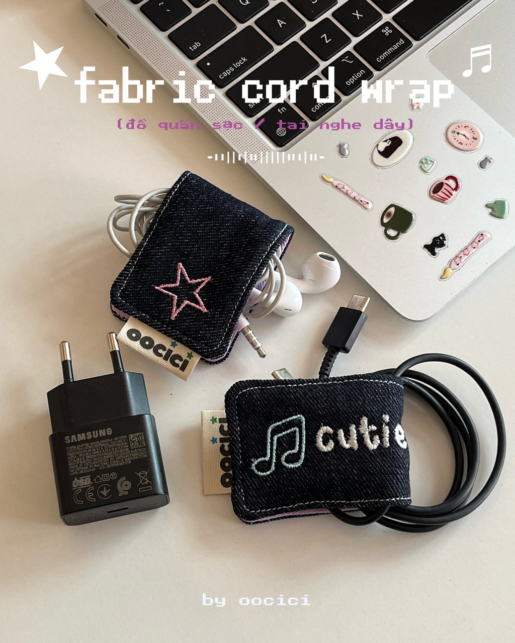 Fabric Cord Wrap – Đồ quấn dây sạc / tai nghe dây