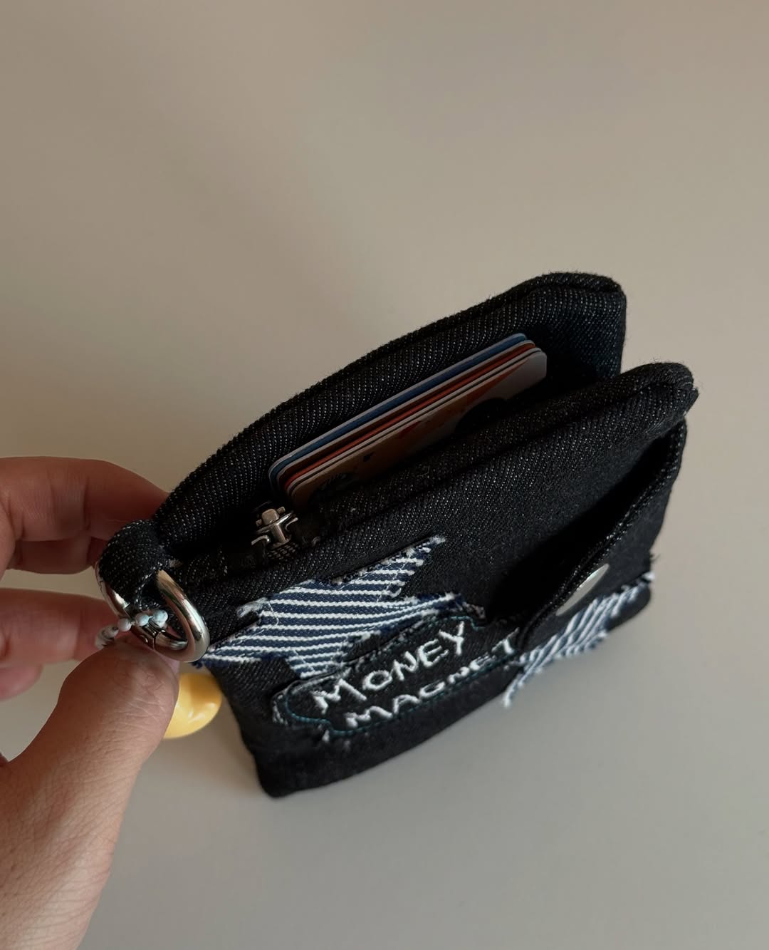 "MONEY MAGNET" DENIM WALLET